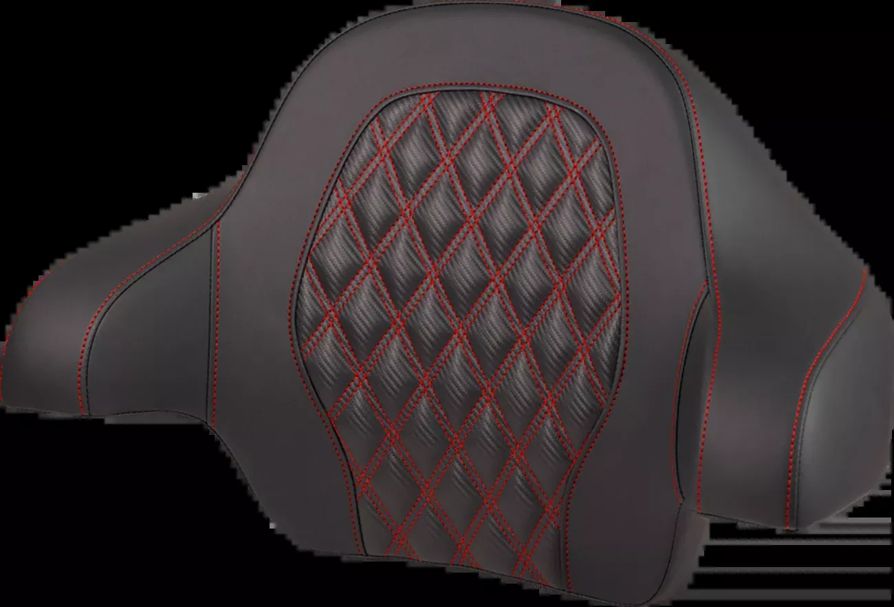 Saddlemen Tour-Pak Backrest Pad - Lattice Stitch - Red Stitch - FL '14-'25 - 814-07-20704