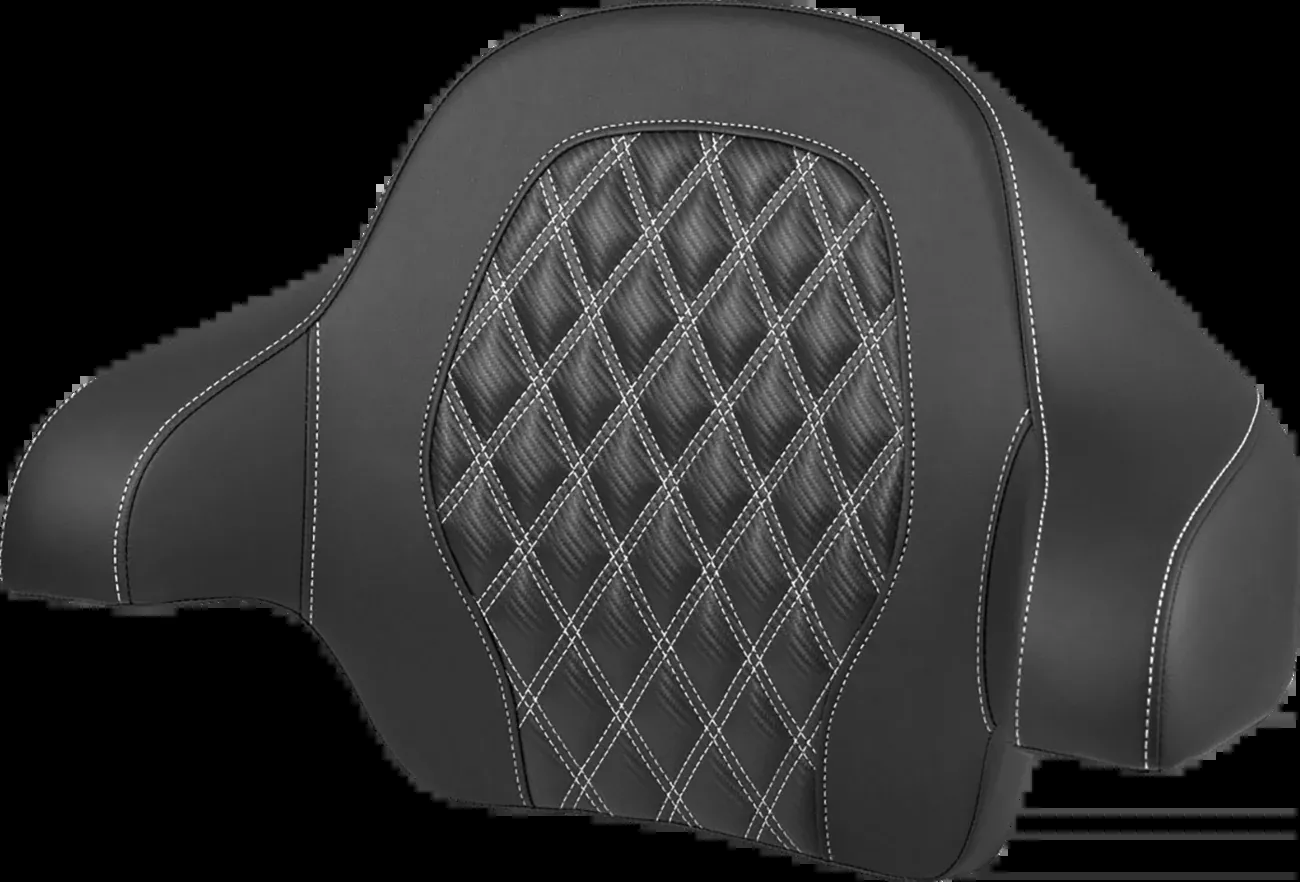 Saddlemen Tour-Pak Backrest Pad - Lattice Stitch - White Stitch - FL '14-'25 - 814-07-20706