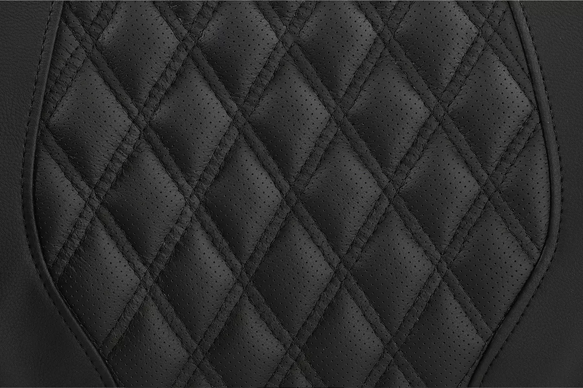 Saddlemen Tour-Pak Backrest Pad - RoadSofa - Lattice Stitched Seat - Black - FL '14-'23 - 814-07-18400