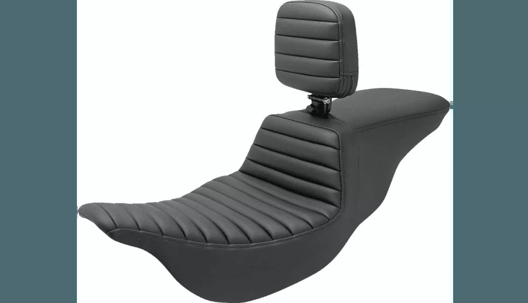 Saddlemen Tour Step Up Seat with Rider Backrest for '08-Up Harley Davidson Touring - Tuck-n-Roll (Not for '24-Up FLHX/FLTR Models)