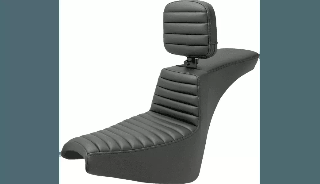 Saddlemen Tour Step Up Seat with Rider Backrest for '18-Up Harley Davidson FXBB/FXST Models - Tuck-n-Roll
