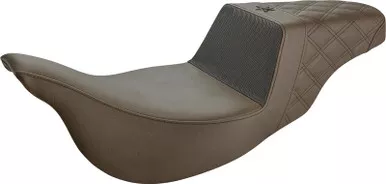 Saddlemen Unknown Industries Seat - Front Carbon Fiber/Black Gripper Lumbar/Rear Lattice Stitch - FL