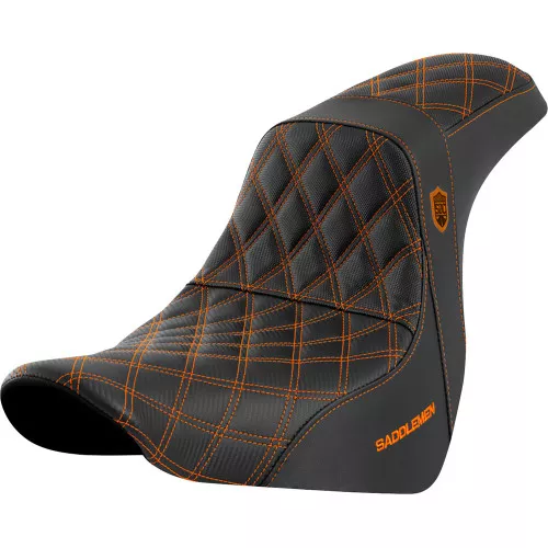 San Diego Customs Orange Stitch Pro Series Performance Gripper Seat for 2018-2025 Harley Softail FXLR/FLSB - Open Box