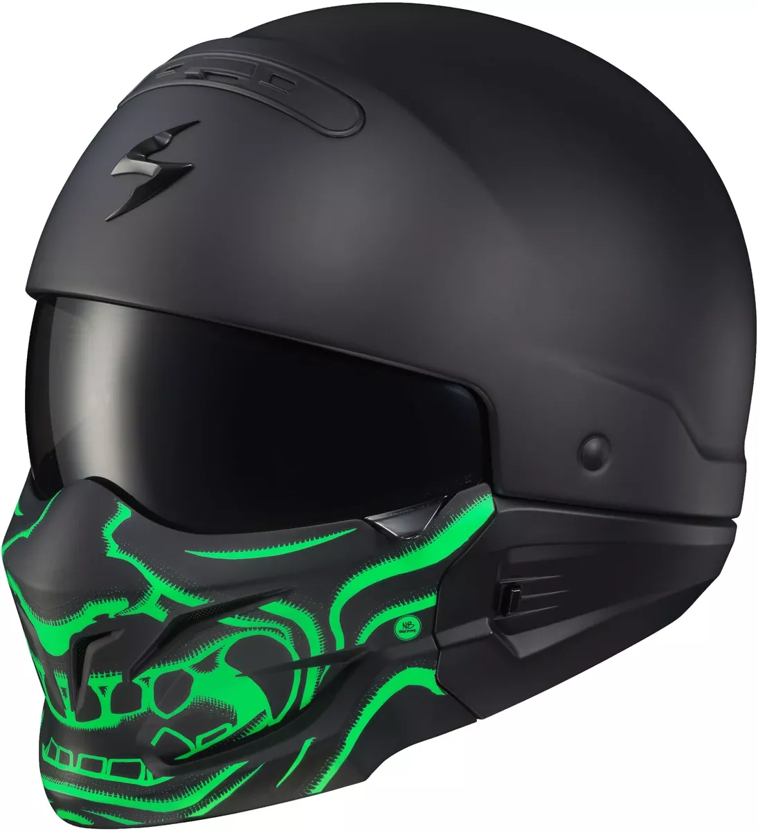 Scorpion EXO Covert Helmet Face Mask | Samurai Glow in the Dark Green