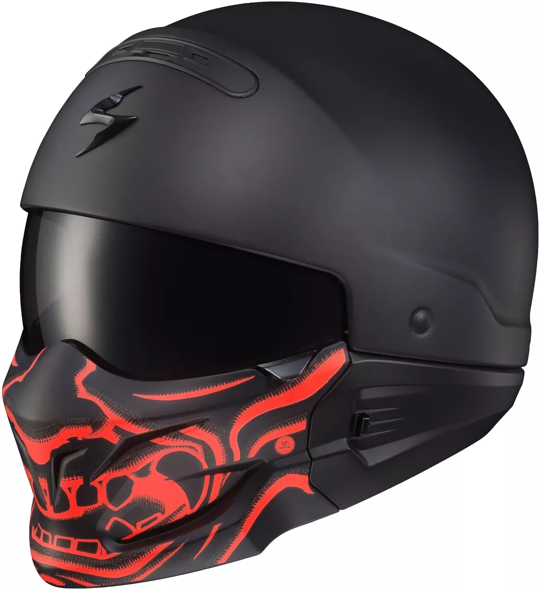 Scorpion EXO Covert Helmet Face Mask | Samurai Glow in the Dark Red