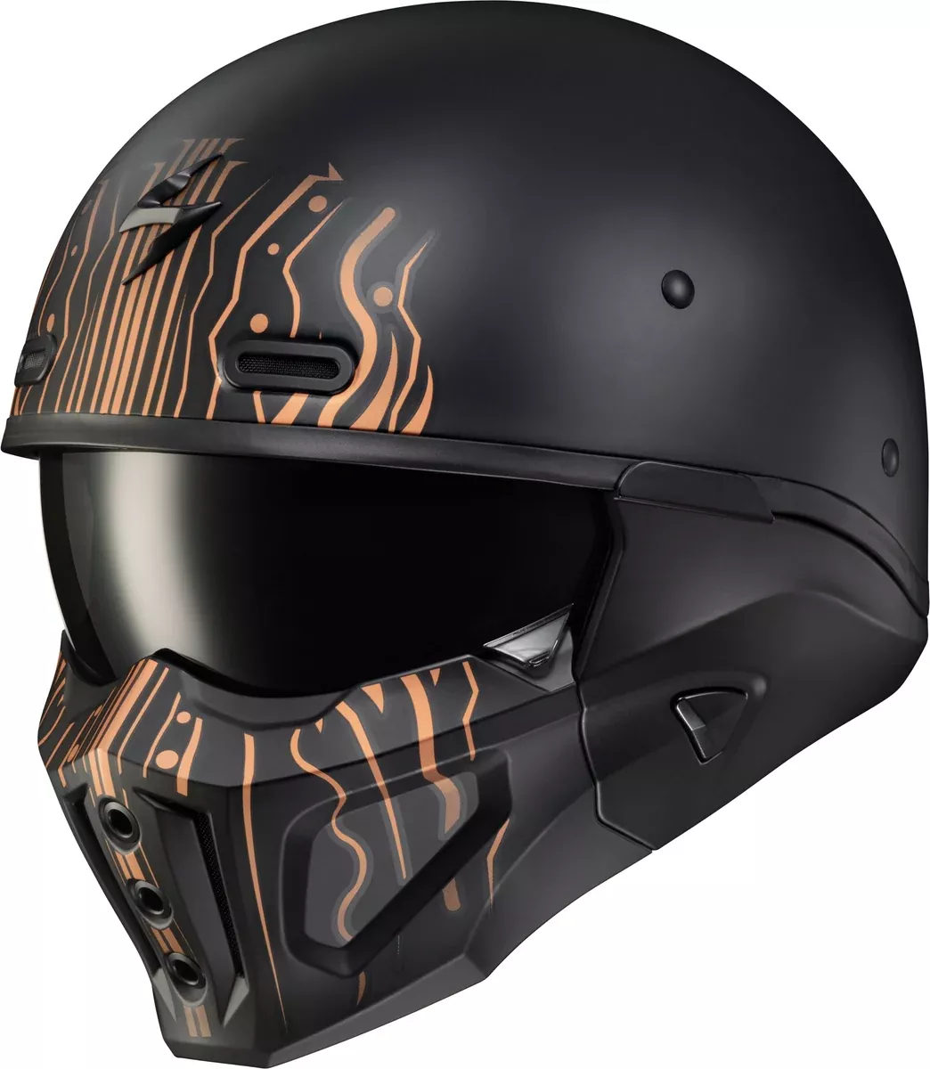 Scorpion EXO COVERT X OPEN-FACE HELMET TRIBE MATTE BLACK/COPPER SM