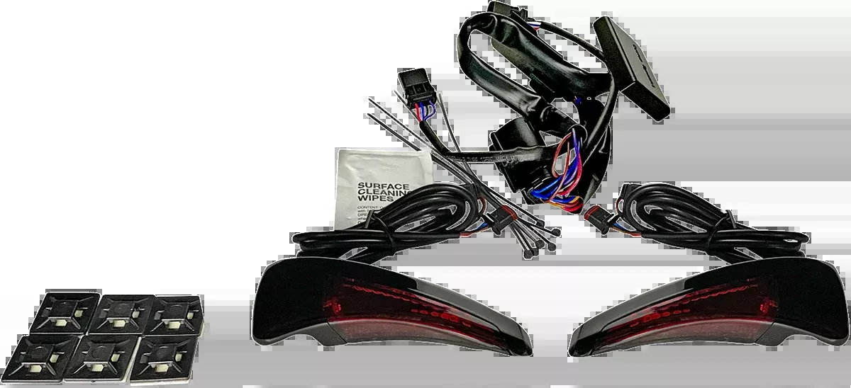 Sequential Tour Pak Seat Back Rest LED Lights - Black/Red - FLH