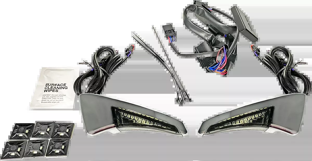 Sequential Tour Pak Seat Back Rest LED Lights - Chrome/Smoke - FLH