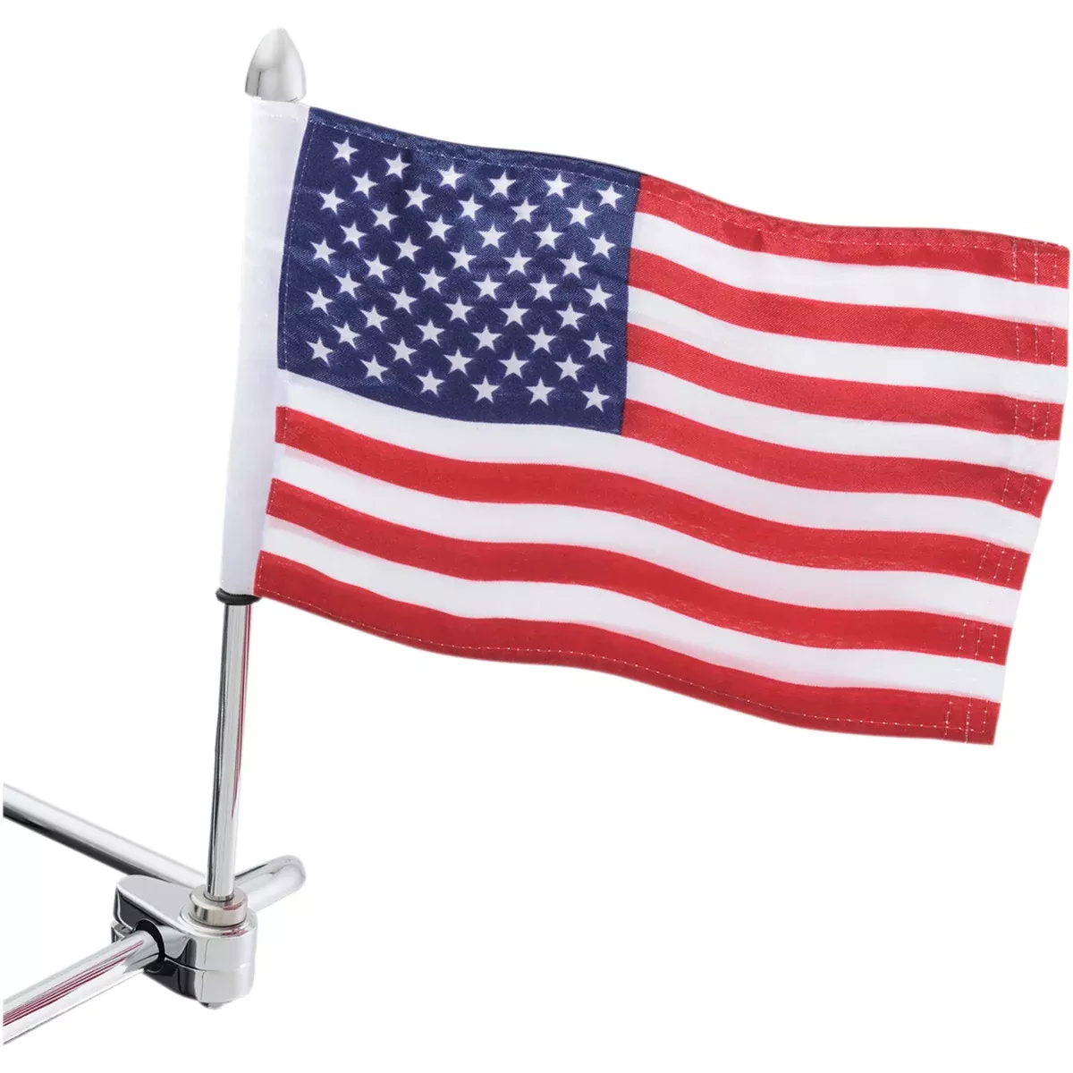SHOW CHROME 0521-1581 4-248A 12″ Flag Pole with Finial Flag Pole – With Flag – Tubular Mount