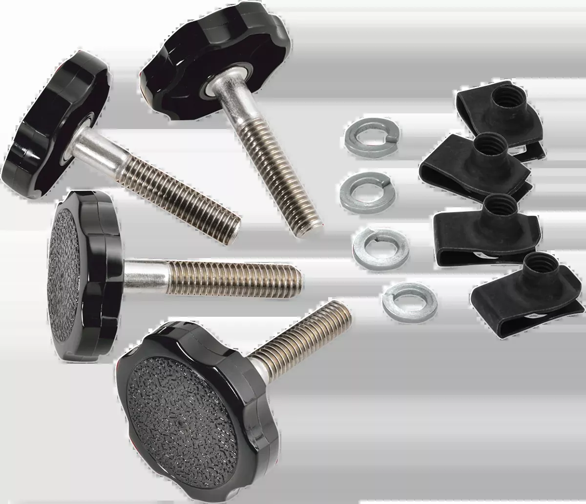 Show Chrome Black 4 Pack Saddlebag Fastener Hardware for 1995-23 Harley Touring