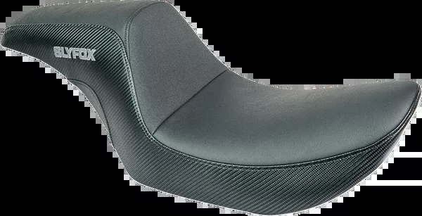 Slyfox Drifter Seat - Gray Logo - Black Vinyl - Smooth - FXR '82-'00