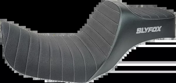 Slyfox High Noon Seat - Vinyl - Classic Stitch - Gray Logo - Dyna '12-'16
