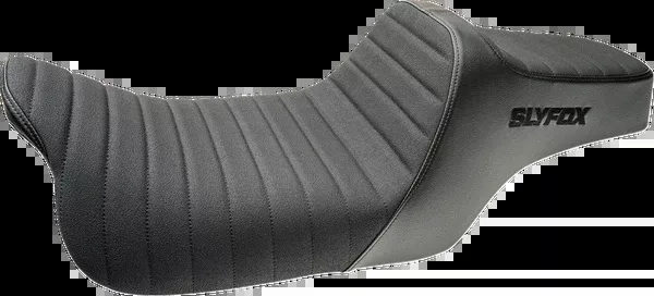 Slyfox Highnoon Seat - Vinyl - Classic Stitch - Black Logo - FLH/FLT '08-'24