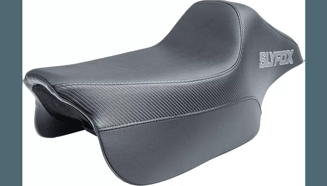 Slyfox Race Seat for '08-25* Harley Davidson Touring Models with Gray Logo - Low Style