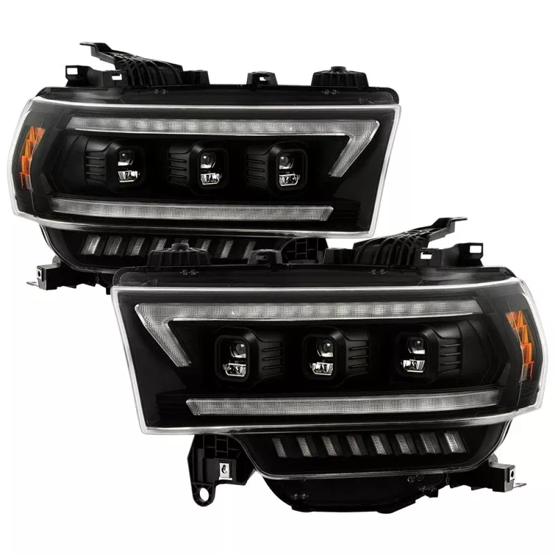 SPYDER 19-22 Dodge Ram 2500/3500 (Halogen Model Only) Proj. Headlights (PRO-YD-DR19HDHALAP-SEQ-BK) 5088604