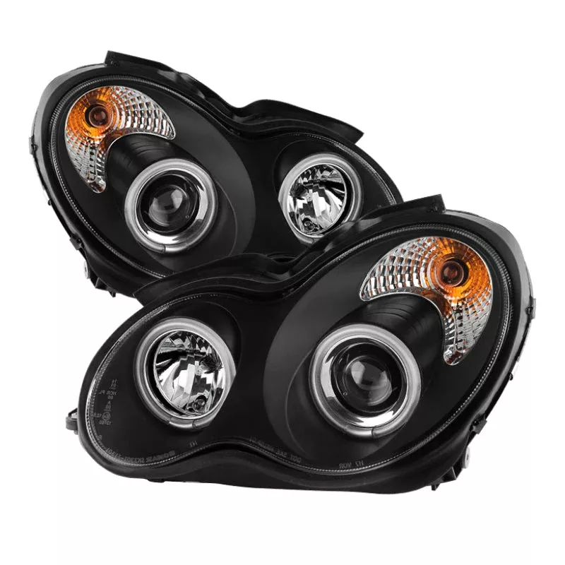 SPYDER Mercedes Benz C-Class 01-05 4 DrProjector Halogen- CCFL Halo Blk PRO-YD-MBW203-CCFL-BK 5081025