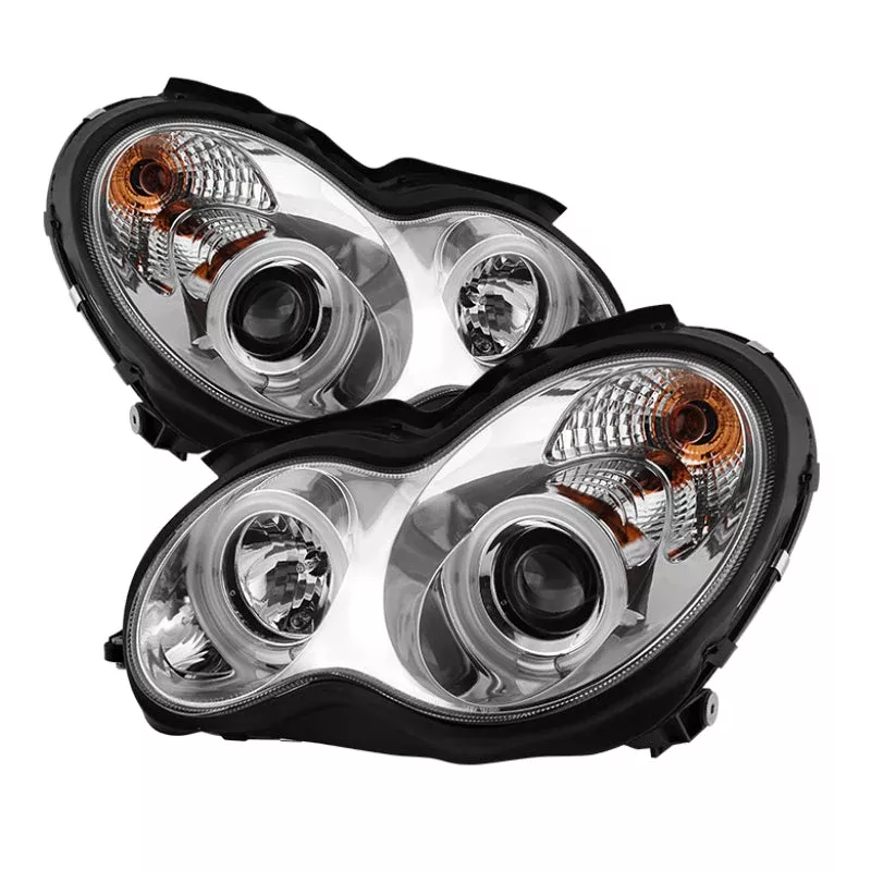 SPYDER Mercedes Benz C-Class 01-05 4 DrProjector Halogen- CCFL Halo Chrm PRO-YD-MBW203-CCFL-C 5081018