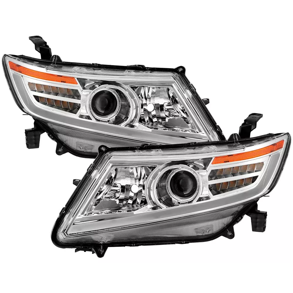 SPYDER xTune 11-17 Honda Odyssey Halogen Models Projector Headlights w/LED – Chrome (PRO-JH-HODY11-SQ-C) 9055256