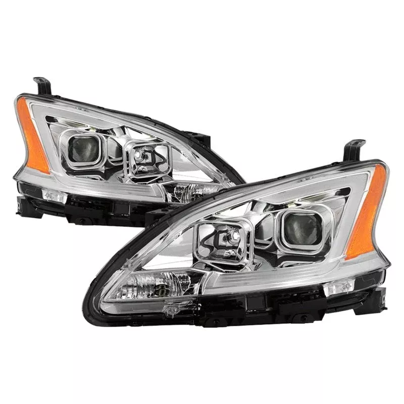 SPYDER xTune 13-15 Nissan Sentra DRL LED Light Bar Halogen Projector Headlights – Black (PRO-JH-NS13-LB-BK) 9042966