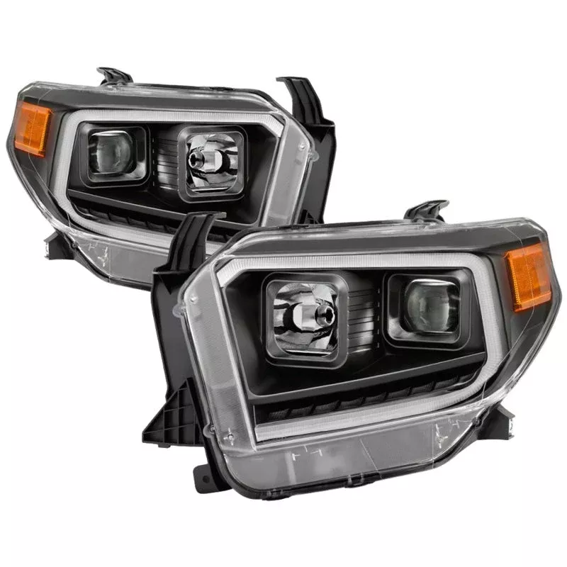 SPYDER xTune 14-17 Toyota Tundra DRL LED Light Bar Projector Headlights – Black (PRO-JH-TTU14-LB-BK) 9043024