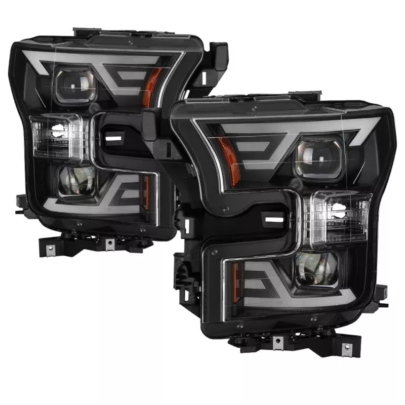 SPYDER xTune 15-17 Ford F-150 DRL LED Light Bar Projector Headlights – Black (PRO-JH-FF15015-LB-BK) 9042935