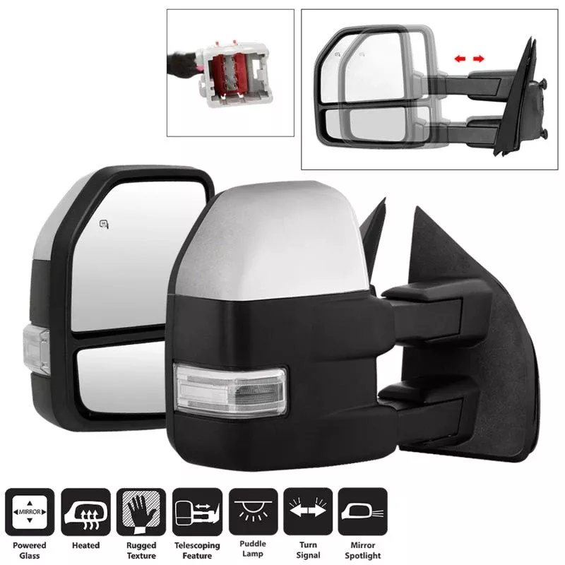 SPYDER xTune 15-17 Ford F-150 Heated LED Telescoping Pwr Mirrors – Clr (Pair) (MIR-FF15015S-G4-PWH-CL-SET) 9943072