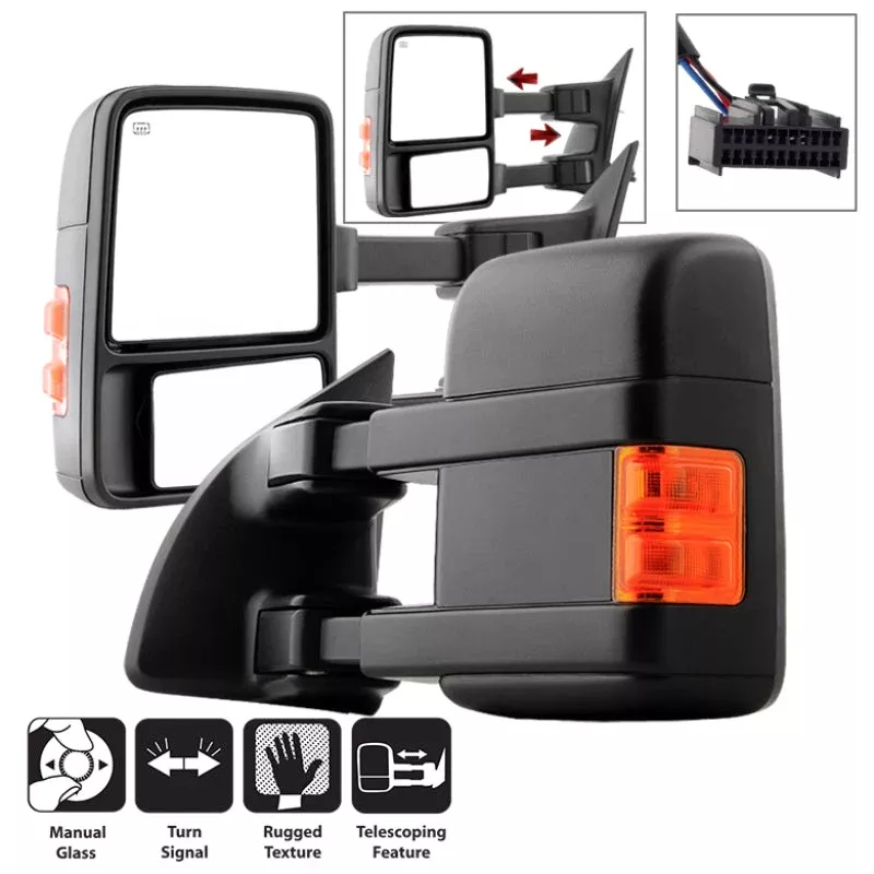 SPYDER xTune 99-15 Ford SuperDuty L/R Manual Extendable – Manual Adjust Mirror MIR-FDSD08S-MA-AM-SET 9935794