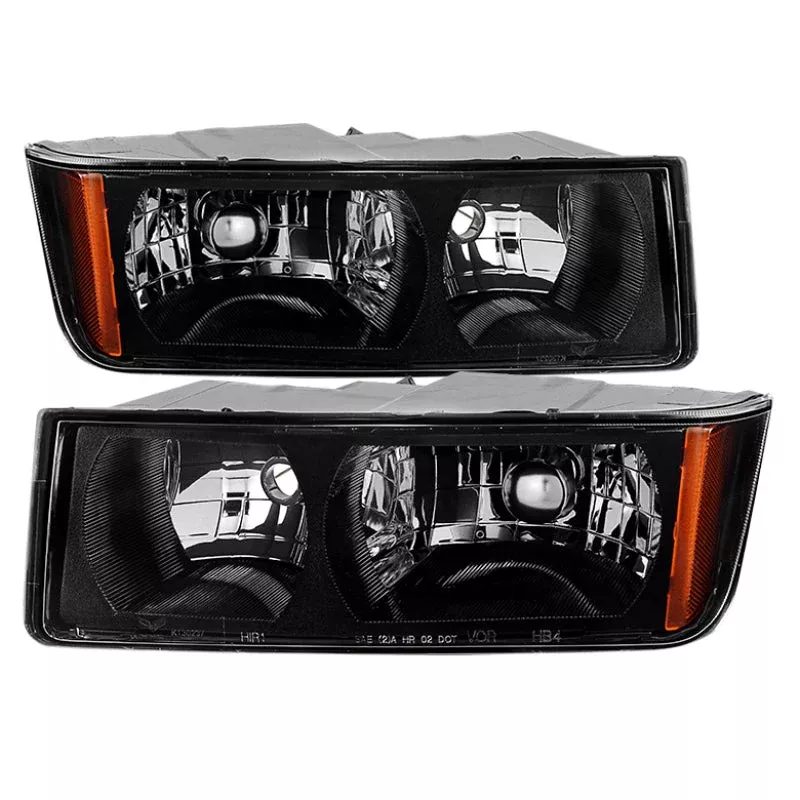 SPYDER Xtune Chevy Avalanche w/ Body Cladding Only 02-06 OEM Headlights - OEM (Black) HD-JH-CAVA02-AM-BK 9029561