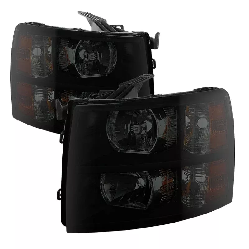 SPYDER Xtune Chevy Silverado 07-13 Crystal Headlights Black Smoked HD-JH-CS07-AM-BSM 9030260