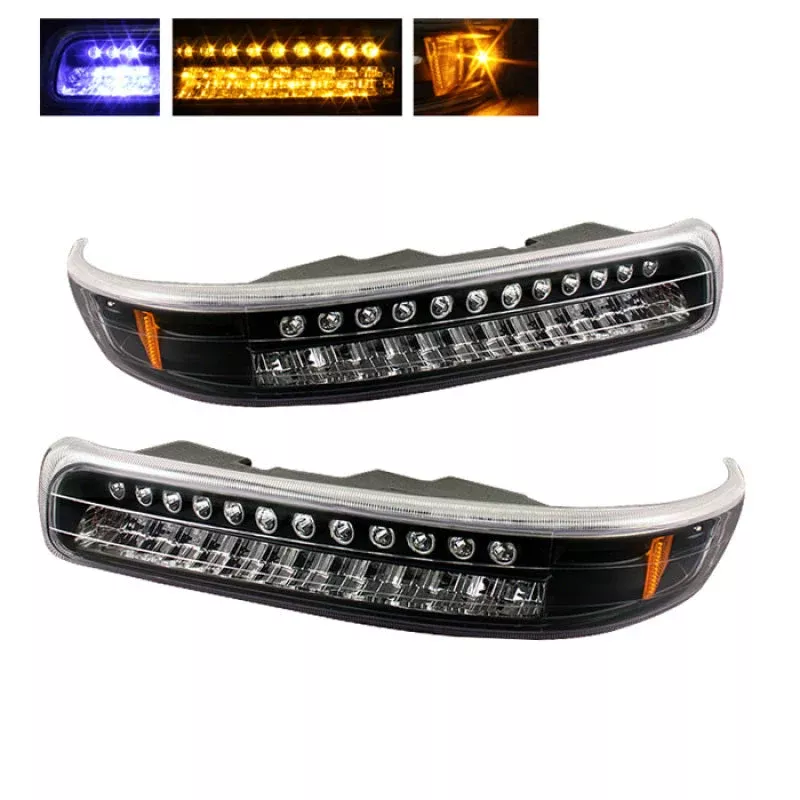 SPYDER Xtune Chevy Silverado 99-02 LED Amber Bumper Lights Black CBL-CS99-LED-BK 5014566