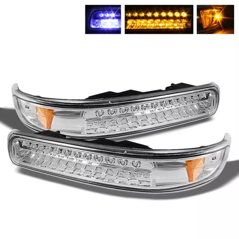 SPYDER Xtune Chevy Silverado 99-02 LED Amber Bumper Lights Chrome CBL-CS99-LED-E 5014573