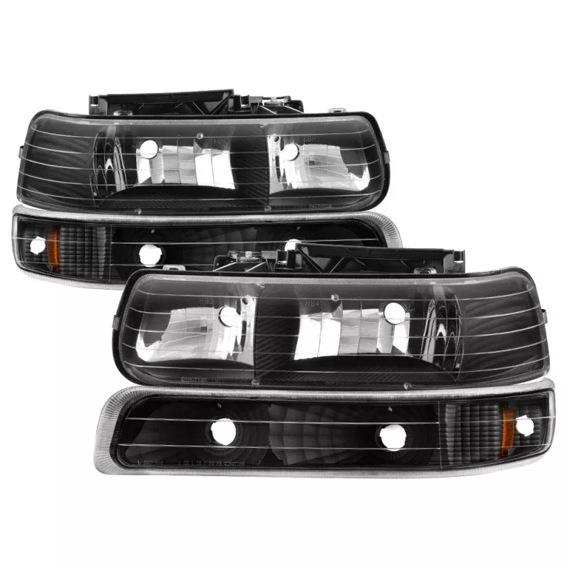 SPYDER Xtune Chevy TahOE 00-06 Amber Crystal Headlights w/ Bumper Lights Black HD-JH-CSIL99-SET-AM-BK 5064219
