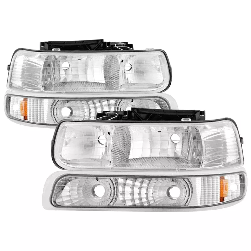 SPYDER Xtune Chevy TahOE 00-06 Amber Crystal Headlights w/ Bumper Lights Chrome HD-JH-CSIL99-SET-AM-C 5064226