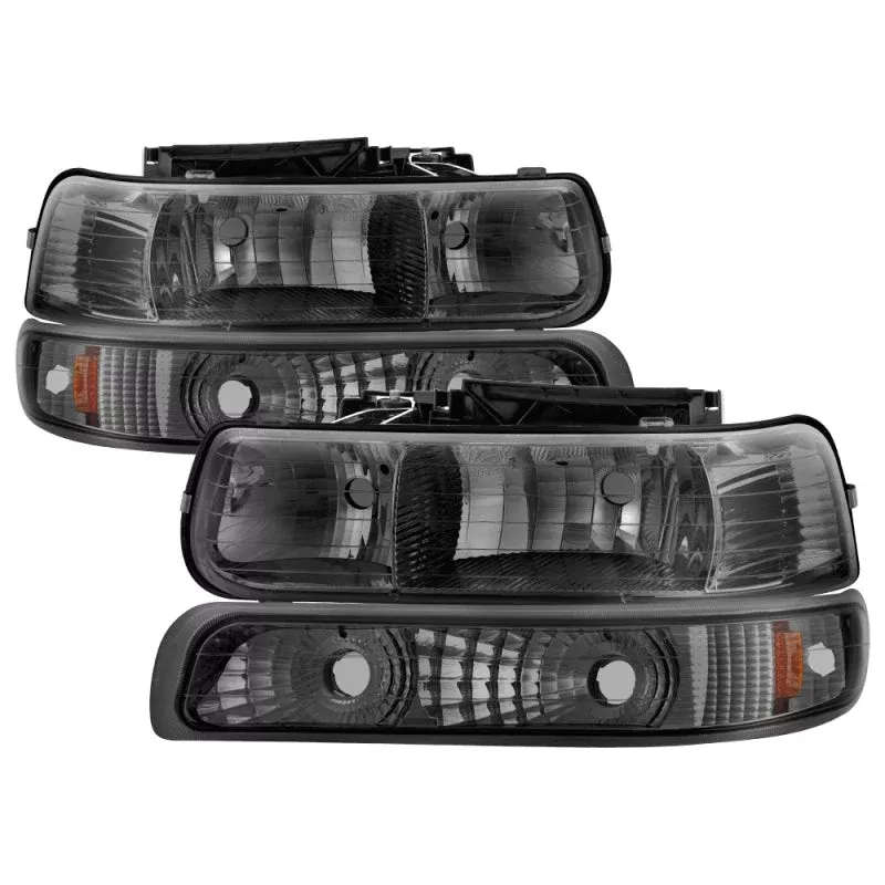 SPYDER Xtune Chevy Tahoe 00-06 Amber Crystal Headlights w/ Bumper Lights Smoke HD-JH-CSIL99-SET-AM-SM 5064233