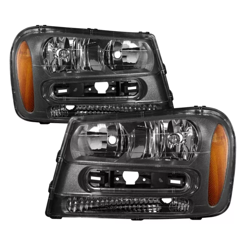 SPYDER Xtune Chevy Trailblazer 02-09 Crystal Headlights Black HD-JH-CTB02-AM-BK 9023538