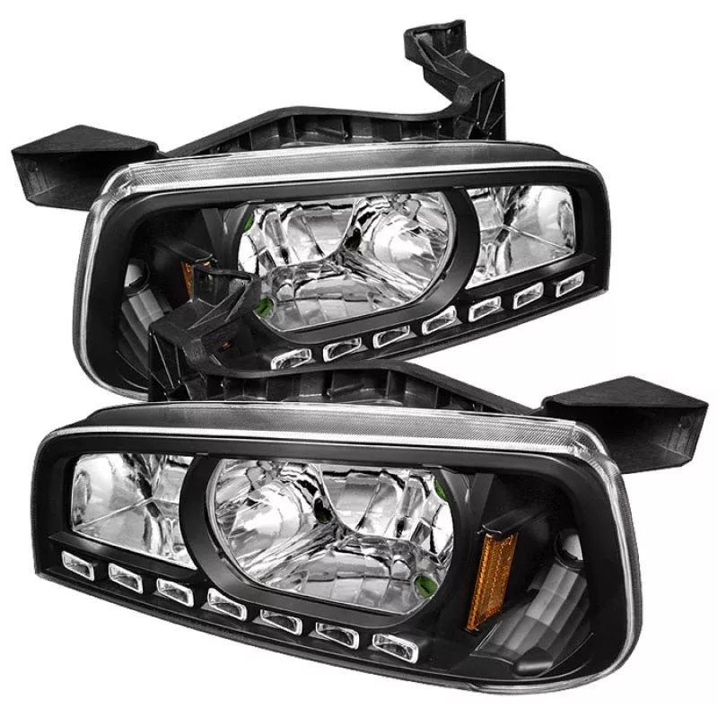 SPYDER Xtune Dodge Charger 06-10 1Pc LED Crystal Headlights Black HD-ON-DCH05-1PC-LED-BK 5017635