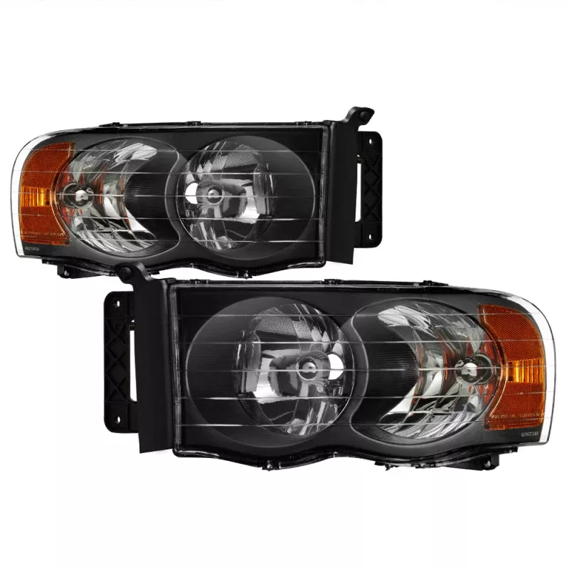 SPYDER Xtune Dodge Ram 1500 02-05 Amber Crystal Headlights Black HD-JH-DR02-AM-BK 5014313