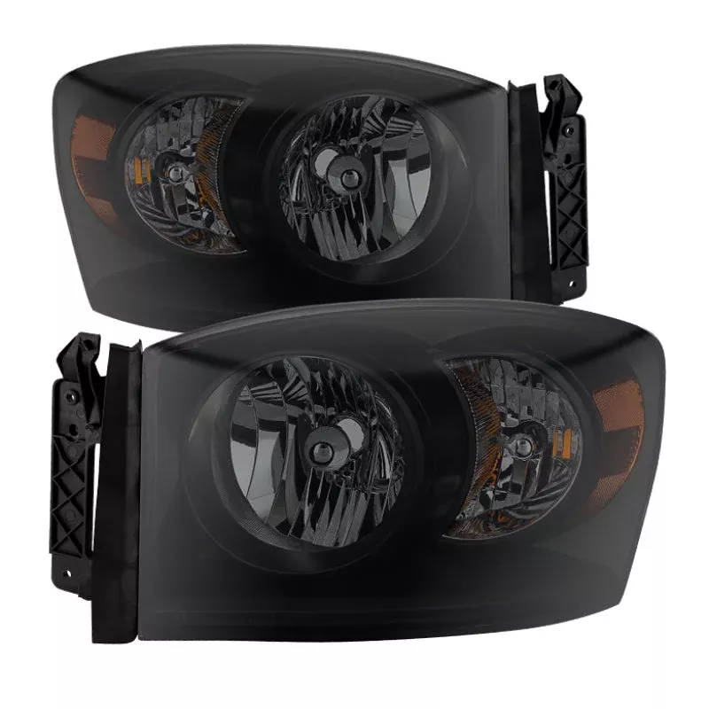 SPYDER Xtune Dodge Ram 1500 06-08 Amber Crystal Headlights Black Smoked HD-JH-DR06-AM-BSM 9030369
