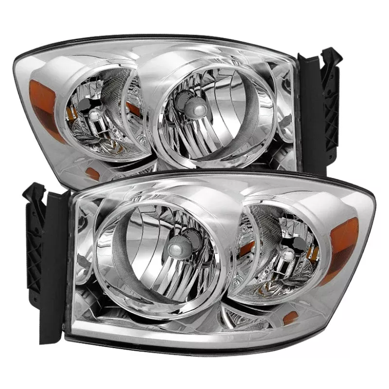 SPYDER Xtune Dodge Ram 1500 06-08 / Ram 2500/3500 06-09 Amber Crystal Headlights Chrome HD-JH-DR06-AM-C 9022913
