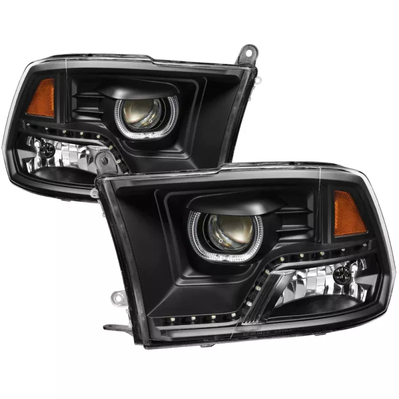 SPYDER xTune Dodge Ram 2009-2014 Halo LED Projector Headlights – Black PRO-JH-DR09-CFB-BK 9036729