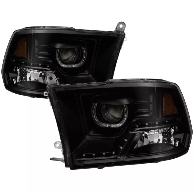 SPYDER xTune Dodge Ram 2009-2014 Halo LED Projector Headlights – Black Smoke PRO-JH-DR09-CFB-BSM 9036736
