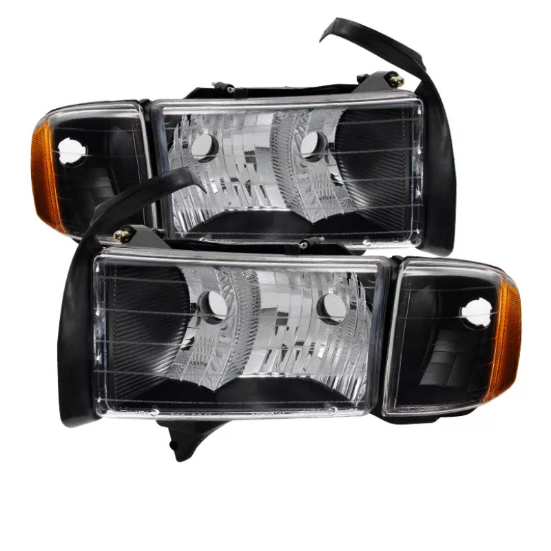 SPYDER Xtune Dodge Ram Sport Model Only 1999-2002 OEM Headlights Black HD-JH-DR99-SP-BK 9032158