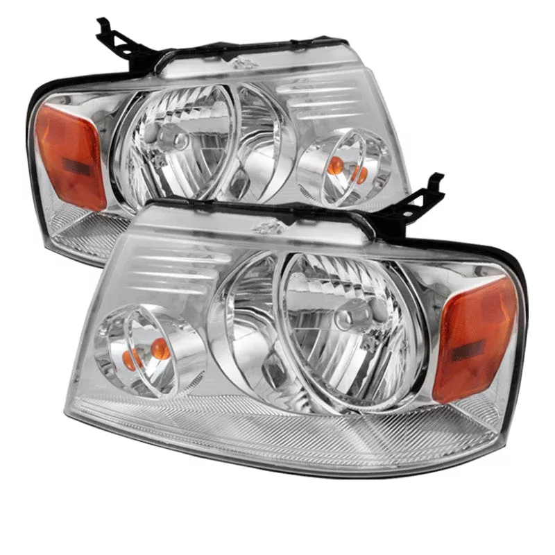SPYDER Xtune Ford F150 04-08 Amber Crystal Headlights Chrome HD-JH-FF15004-AM-C 5069825