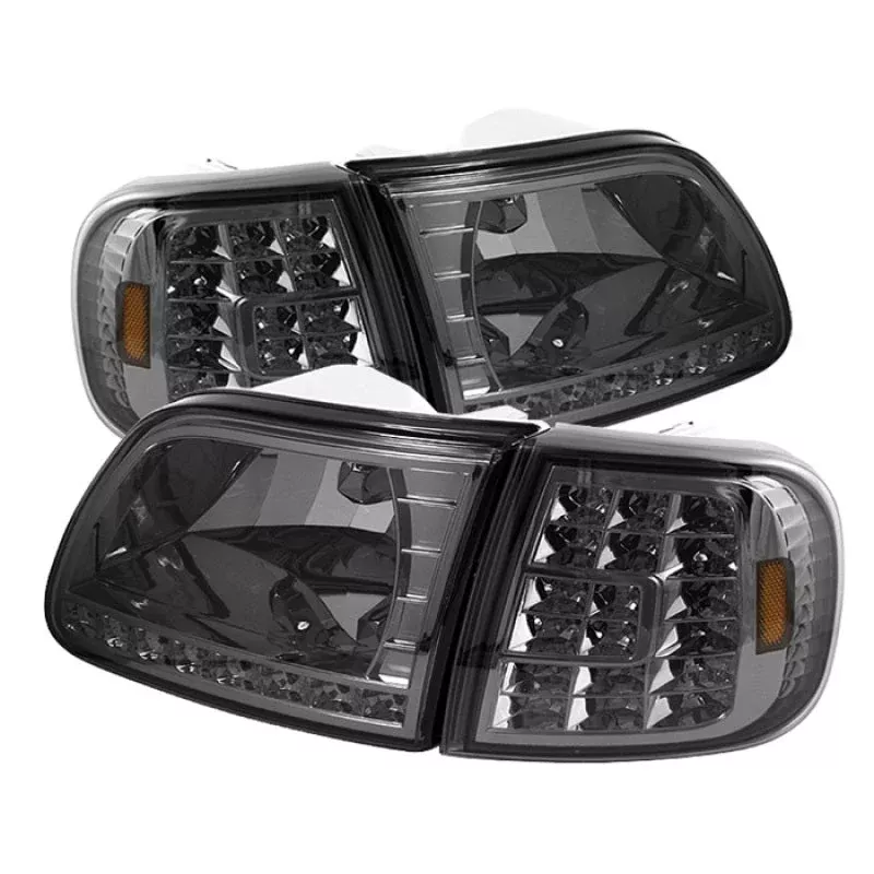 SPYDER Xtune Ford F150 97-03 Crystal Headlights w/ Clear LED Corners Smoke HD-ON-FF15097-LED-SET-SM 5014801