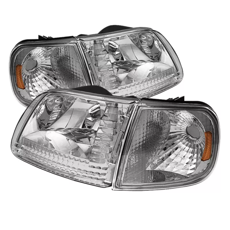 SPYDER Xtune Ford F150 97-03 / Expedition 97-02 Crystal Headlights w/Corner Chrome HD-JH-FF15097-SET-AM-C 5070326