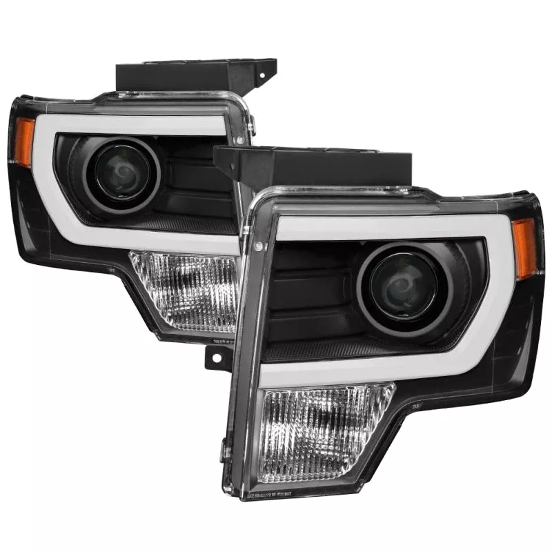 SPYDER xTune Ford F150 Projector Headlights – Light Bar DRL – Black PRO-JH-FF15009-LBDRL-BK 9037252