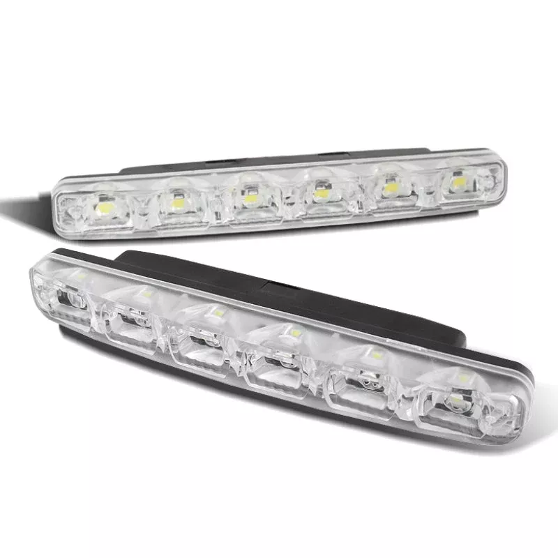 SPYDER Xtune G2 Universal Drl 6 White LED X 0.5W Day Time Running Lights Clear CBL-DRL-6LED3W-C 9932915