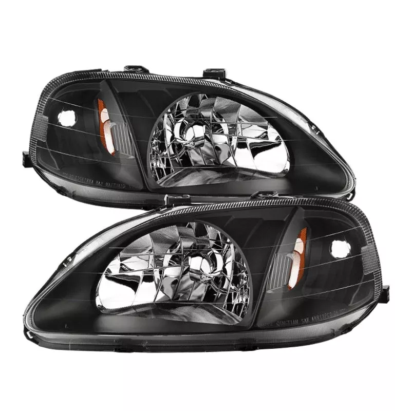 SPYDER Xtune Honda Civic 99-00 Amber Crystal Headlights Black HD-JH-HC99-AM-BK 5014382