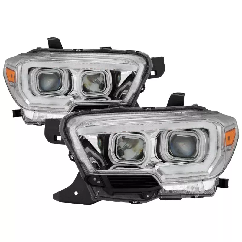 SPYDER xTune Toyota Tacoma 16-18 DRL Light Bar Projector Headlights – Chrome PRO-JH-TTA16-LBDRL-C 9039263