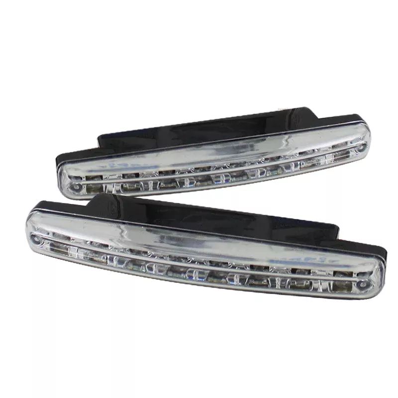 SPYDER Xtune Universal Drl 8 White LED Lights Chrome CBL-DRL-8LED-C 5031518